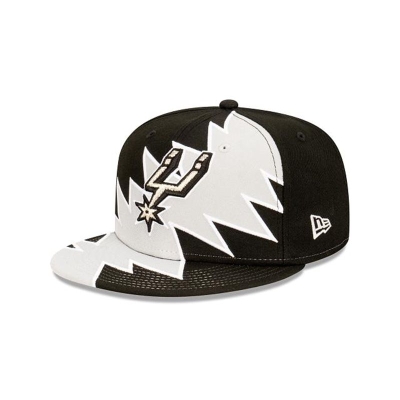 Black San Antonio Spurs Hat - New Era NBA Flash 9FIFTY Snapback Caps USA9287514